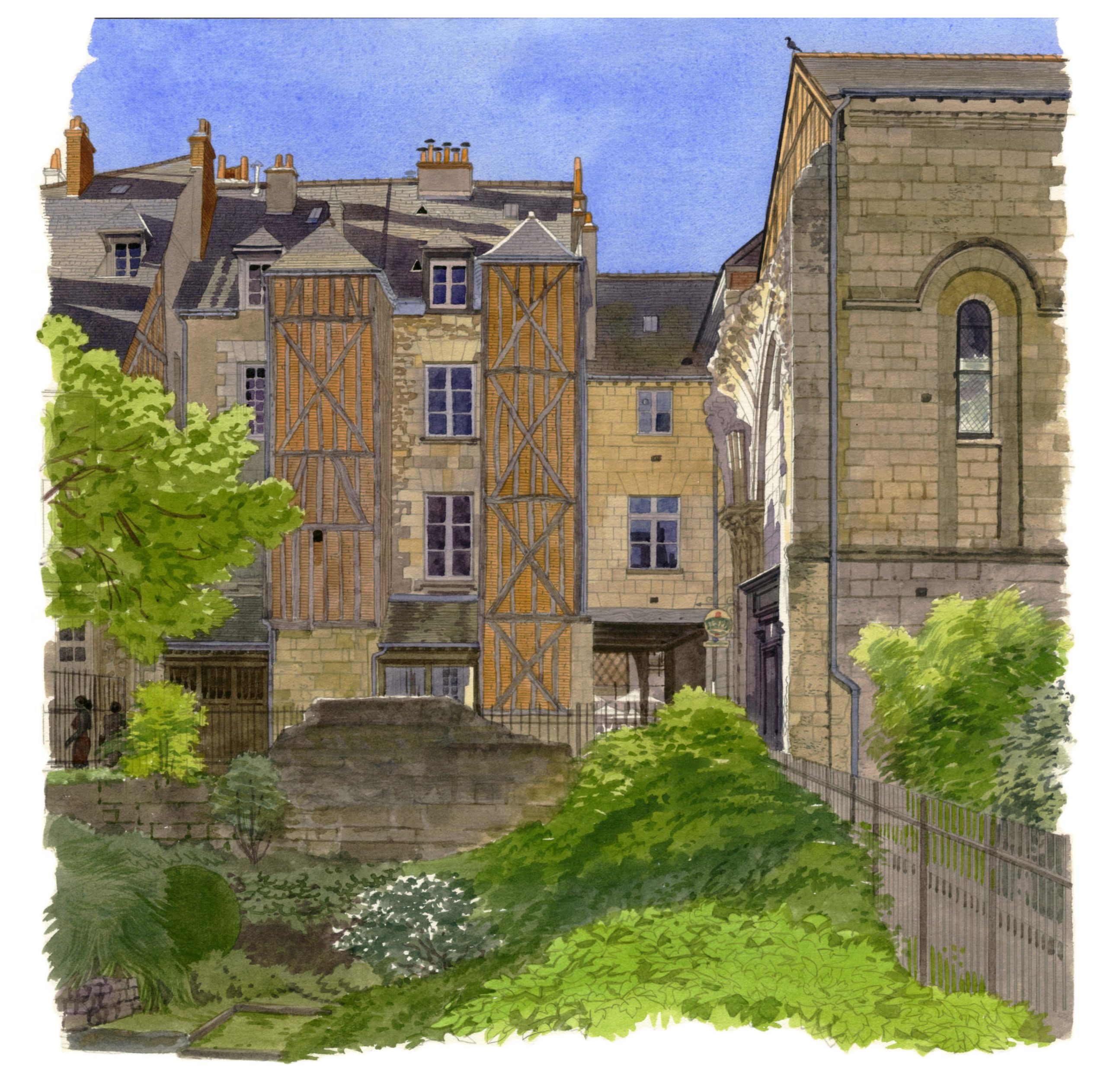 Jardin St-Pierre-le-Puellier-Matin avril-Leger