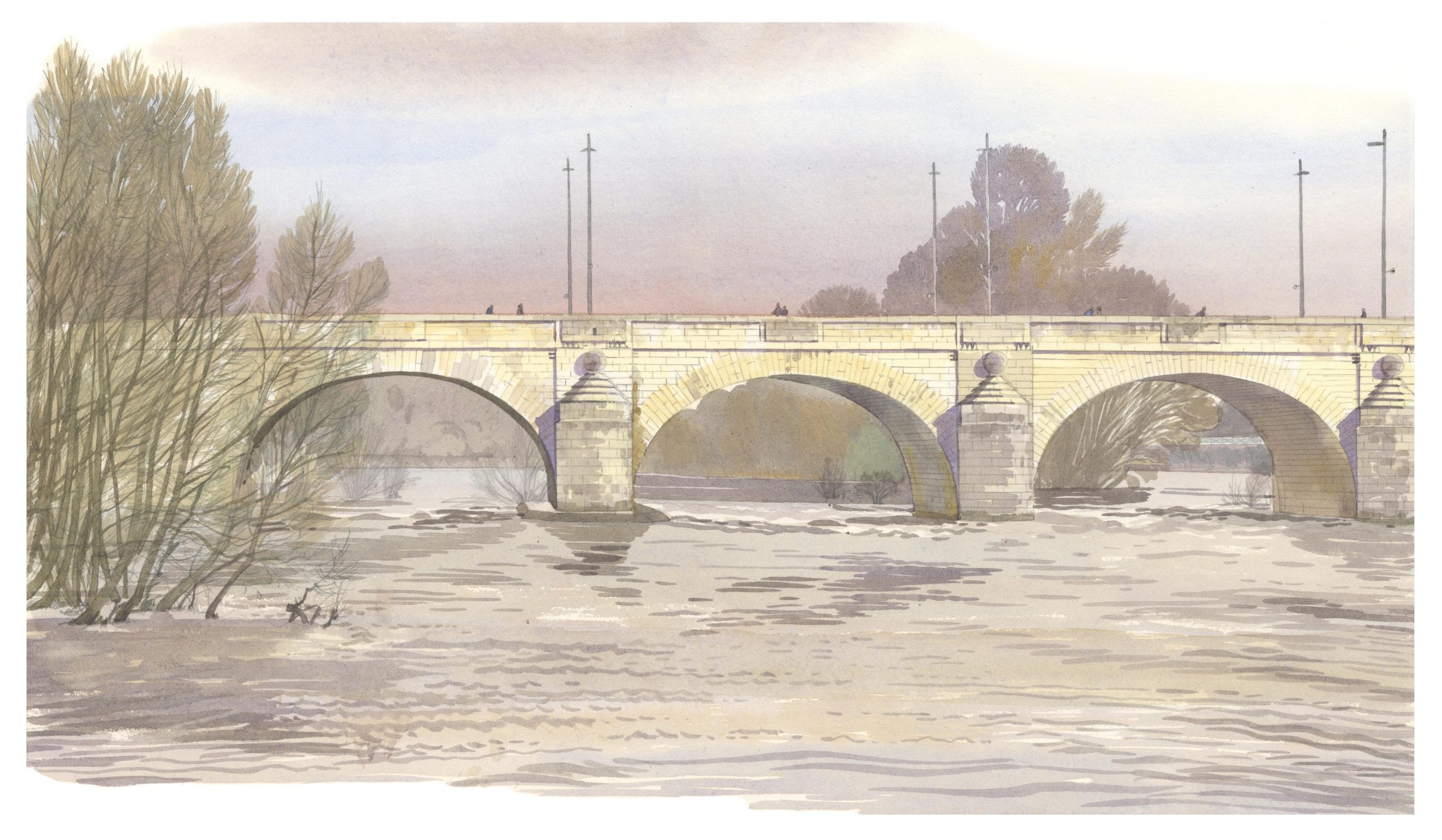 Pont Wilson vu de l'ile Simon-Hiver-leger