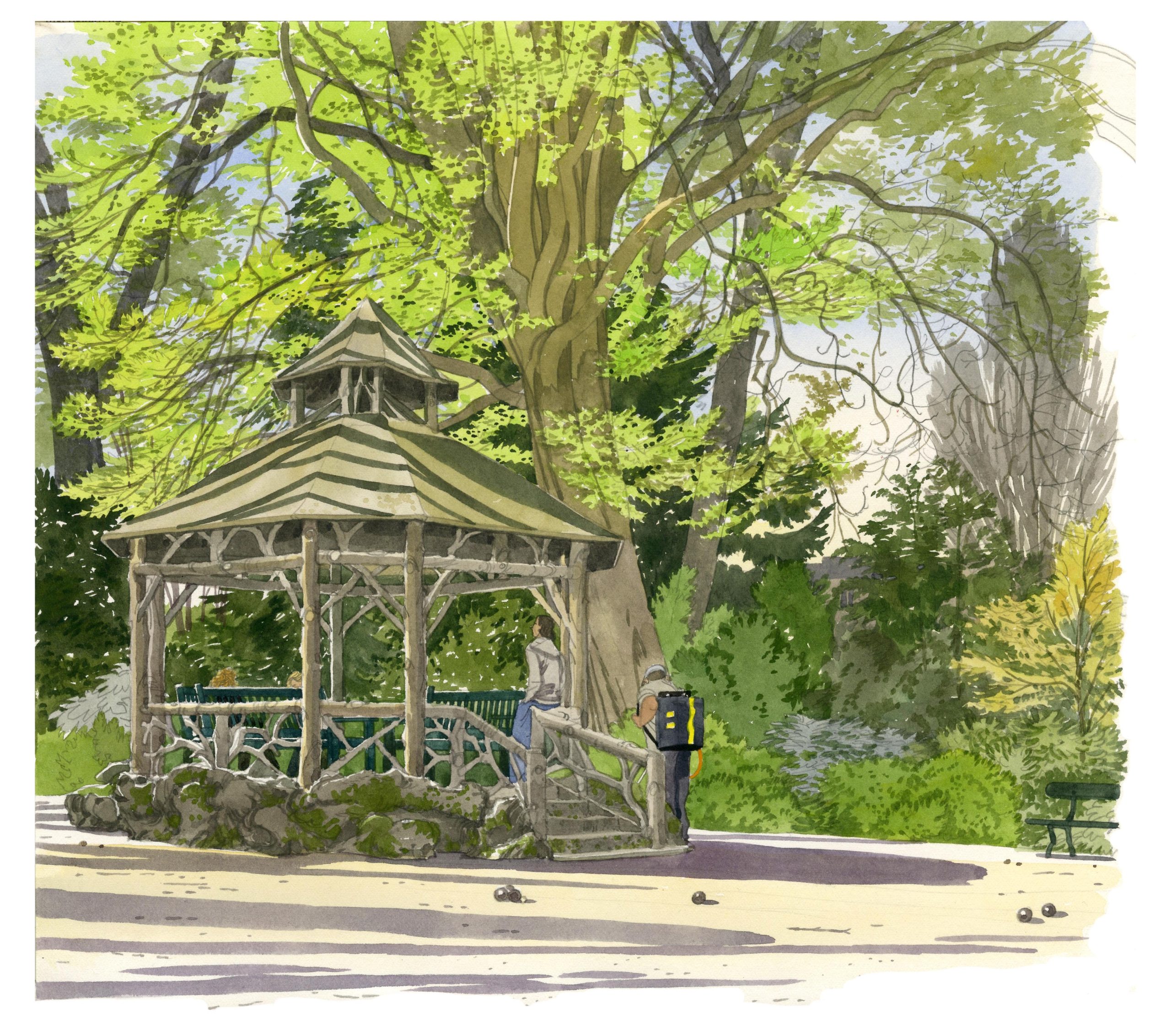 Prébendes-Kiosque faux bois-leger